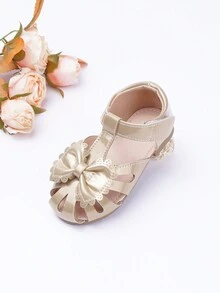 Xăng đan buộc nơ trang trí nơ cho bé gái - Vàng - Xem 3