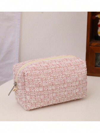 1 pieza Bolsa de maquillaje a cuadros rosas, de gran capacidad, de tela de poliéster con cremallera, apertura octagonal, adecuada para lápiz labial, monedas, papelería, de uso múltiple para viajes, hogar, regalo para mujeres, organizador de artículos de tocador de viaje, regalos esenciales, accesorios con cremallera, bolsa de maquillaje, bolsa de maquillaje, bolsa de maquillaje, bolsa de cosméticos, organizador de maquillaje, viaje, bolsa de maquillaje, bolsa, tocador, bolsa de maquillaje, artículos esenciales de viaje, bolsa, accesorios de tocador, bolsa de maquillaje pequeña, bolsa de maquillaje, bolsa de cosméticos, artículo esencial de viaje, gran capacidad, bolsa de maquillaje grande, regalos de Navidad, bolsa, viaje, regalos para mujeres, neceser de mujer, artículo esencial de viaje, bolsa, embrague / bolso pequeño, neceser, organizador de maquillaje, organizar maquillaje, bolsa, soporte de brochas, mini bolsa, bolsa de gran capacidad