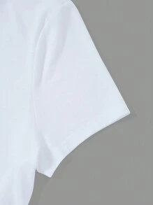 SHEIN Coolane Plus Letter Graphic Crop Tee - White - View 3