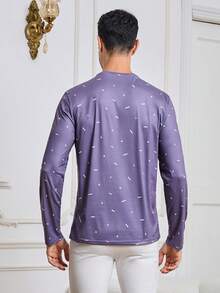 Nam In Đồ họa Áo lót giữ nhiệt hàng đầu - Màu xanh lam - Xem 2