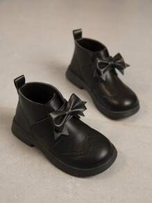 1 Pair Simple Fashionable Black Casual Baby Boots