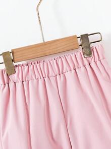 SHEIN 女小童字母圖案連帽衫&翻蓋口袋長褲&包