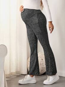 SHEIN 孕婦雜色針織喇叭褲帶手機袋 - 深灰色 - 查看 3