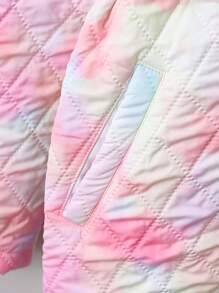 SHEIN 女大童紮染連帽腰帶絎縫外套無毛衣 - 彩色 - 查看 5