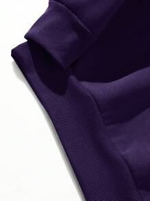 Men Solid Thermal Lined Sweatshirt - Purple - View 5