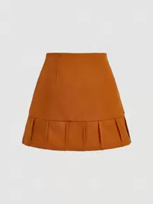 SHEIN MOD Solid Pleated Skirt