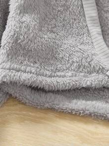 SHEIN Young Girl Solid Tank Top & Pants & Button Up Flannel Top - Grey - View 5