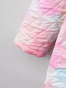 SHEIN 女大童紮染連帽腰帶絎縫外套無毛衣 - 彩色 - 查看 3