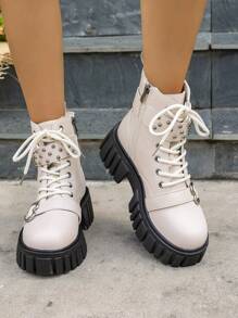 Botas para mujeres de moda - Blanco y Negro - Ver 4