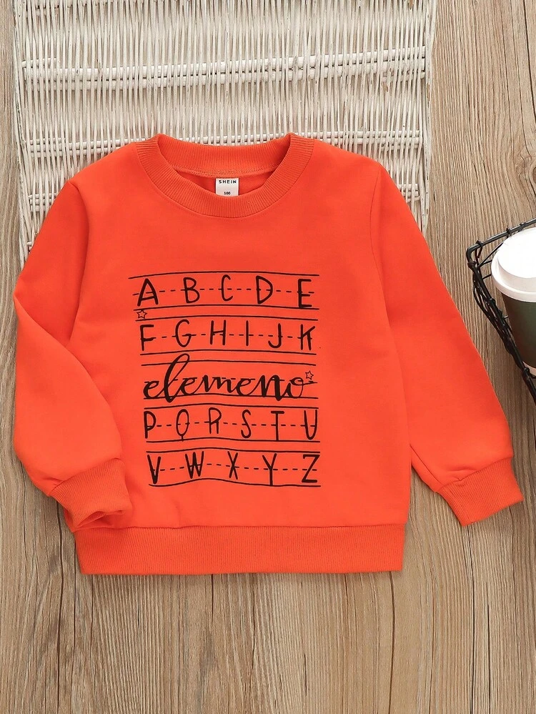 Young Boy Letter Graphic Sweatshirt