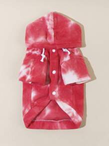 PETSIN Red And White Tie-dye Pet Jacket For Fall And Winter - Multicolor - View 6