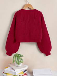 SHEIN Essnce 大碼落肩袖開襟衫 - 紅色 - 查看 2