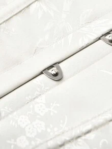 女士提花系带露背塑身衣上衣，新年派对、情人节、节日上衣、束身衣、毕业度假白色夏季 - 白色 - 查看 4