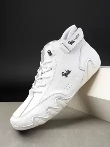 女士休闲运动鞋，手工制作的章鱼健身训练鞋，时尚摩托车鞋，橡胶防滑鞋底，一脚蹬便鞋 - 白色 - 查看 5