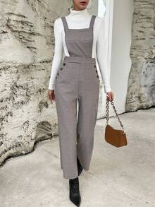 SHEIN Essnce In kẻ sọc Túi nghiêng Tổng thể Jumpsuit Không có áo len - Nhiều màu - Xem 2