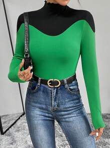 SHEIN Essnce Hai âm Cổ giả Áo thun - màu đen - Xem 6