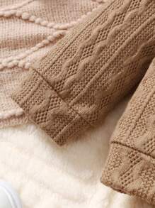 男嬰半拉鏈衛衣和衛褲 - 棕色 - 查看 5