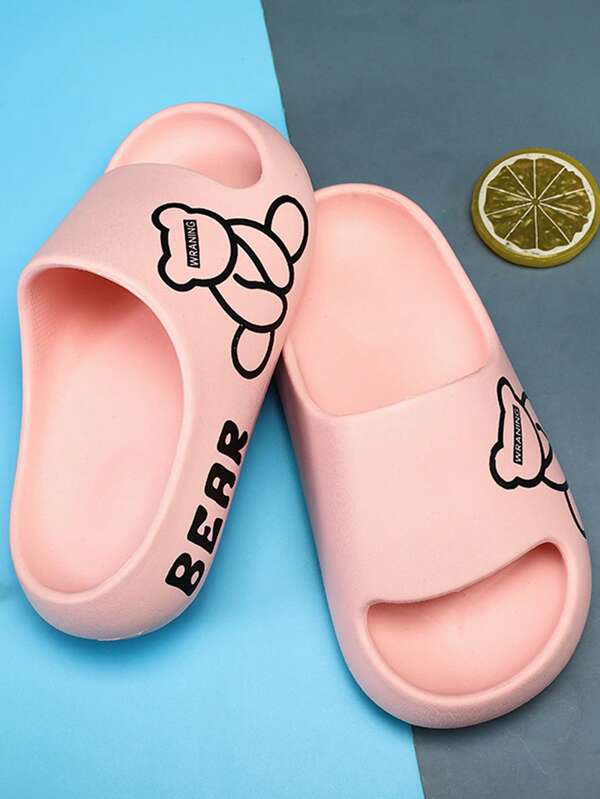 1 pereche de papuci de casă anti-alunecare, confortabili, pentru fete