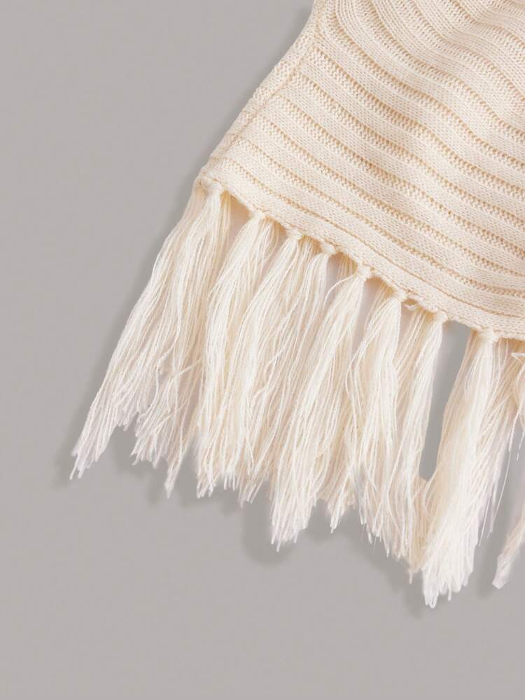 Plus Fringe Hem Pointelle Knit Sweater