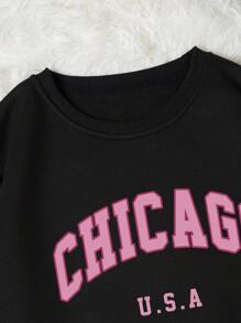 INAWLY Letter Graphic Thermal Lined Sweatshirt,Long Sleeve Tops Graduation,Back To School Outfits,Graduation,Teacher Outfits For Women,Back To School Pullover Fall Outfit