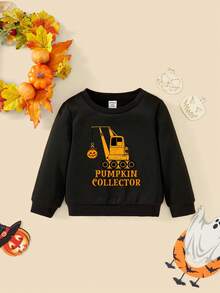 男嬰萬聖印花運動衫 - 黑色 - 查看 3