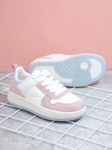 Girls Colorblock Lace Up Front Skate Shoes - Multicolor - View 2