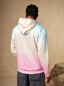 In My Nature 男士字母圖案袋鼠口袋漸層連帽衫 - 彩色 - 查看 2