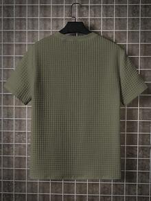 GENTILAND Nam Chất rắn Vòng cổ Áo thun - xanh quân đội - Xem 2