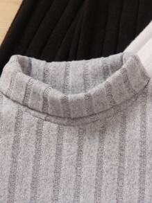 SHEIN 男小童3入組高領條紋針織T恤 - 彩色 - 查看 7