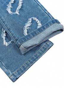 Teen Boy Ripped Frayed Jeans - Medium Wash - View 7
