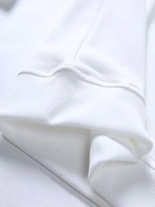 Manfinity Homme Men Slogan & Bridge Graphic Sweatshirt, Pullover Streetwear, White , For Fall, Long Sleeve Top - White - View 4