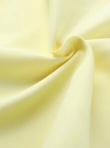 SHEIN Unity Chất rắn Nút phía trước Halter Neck Không lưng Đầm - Màu vàng - Xem 3