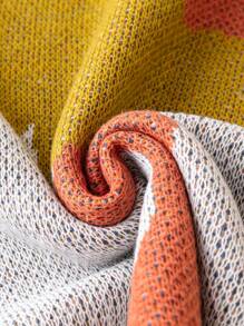 SHEIN LUNE Plus Graphic Pattern Drop Shoulder Sweater Knit Pullover Fall Winter Sweater - Multicolor - View 3