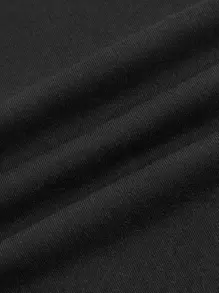 SHEIN EZwear Camiseta femenina de cuello redondo y manga corta con impresión a mano, ajuste estrecho para el tiempo libre - Negro - Ver 4