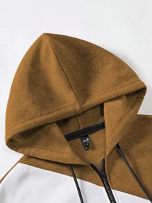 Manfinity Hypemode Men Colorblock Zip Up Drawstring Hoodie Without Tee - Multicolor - View 4