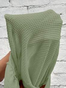 SHEIN Clasi Scoop Neck Gigot Sleeve Bodysuit - Green - View 7