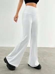 Muchica 寬腰帶喇叭褲 - 白色 - 查看 4