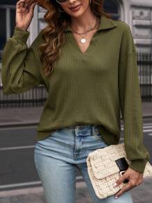 SHEIN LUNE Solid Drop Shoulder Tee