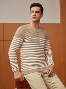 Manfinity VCAY Hombres Jersey con patrón de rayas - Multicolor - Ver 4