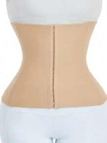 Myrelith Women's Casual Comfy Apricot High Stretch Fabric Button Front Waist Trainer