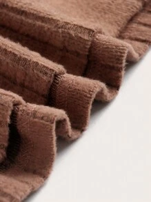 SHEIN BASICS 素色吊帶上衣&騎行褲套裝 - 棕色 - 查看 5