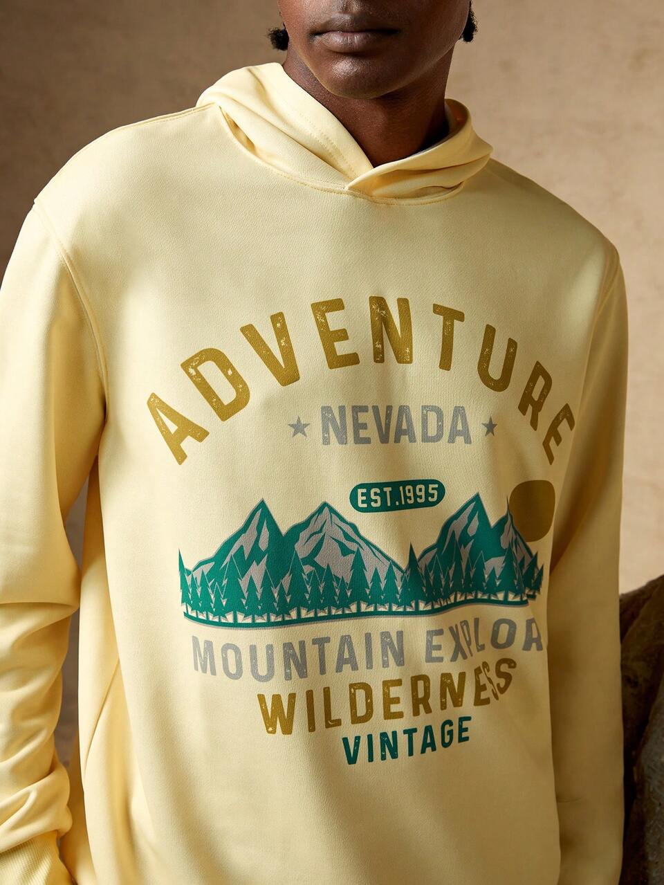 Men Letter Graphic Outdoor Hoodie