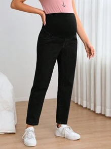 SHEIN Maternity Adjustable Waist Straight Leg Jeans