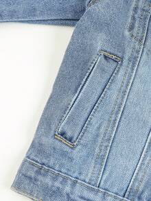 男小童破洞翻蓋口袋牛仔夾克不帶T恤 - 中等水洗藍 - 查看 5