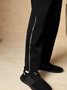 In My Nature 男士字母圖案腰部抽繩長褲 - 黑色 - 查看 3