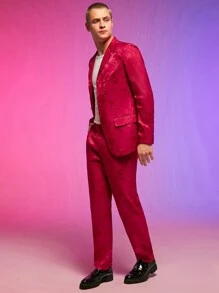 Manfinity VCAY 男士單排釦西裝外套和褲子套裝 - 彩色 - 查看 1