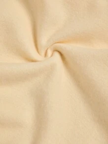 少女标语图案落肩卫衣 - 米色 - 查看 4