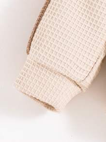 SHEIN 男嬰小熊印花3D耳朵設計連帽衫和運動褲&包 - 杏色 - 查看 7