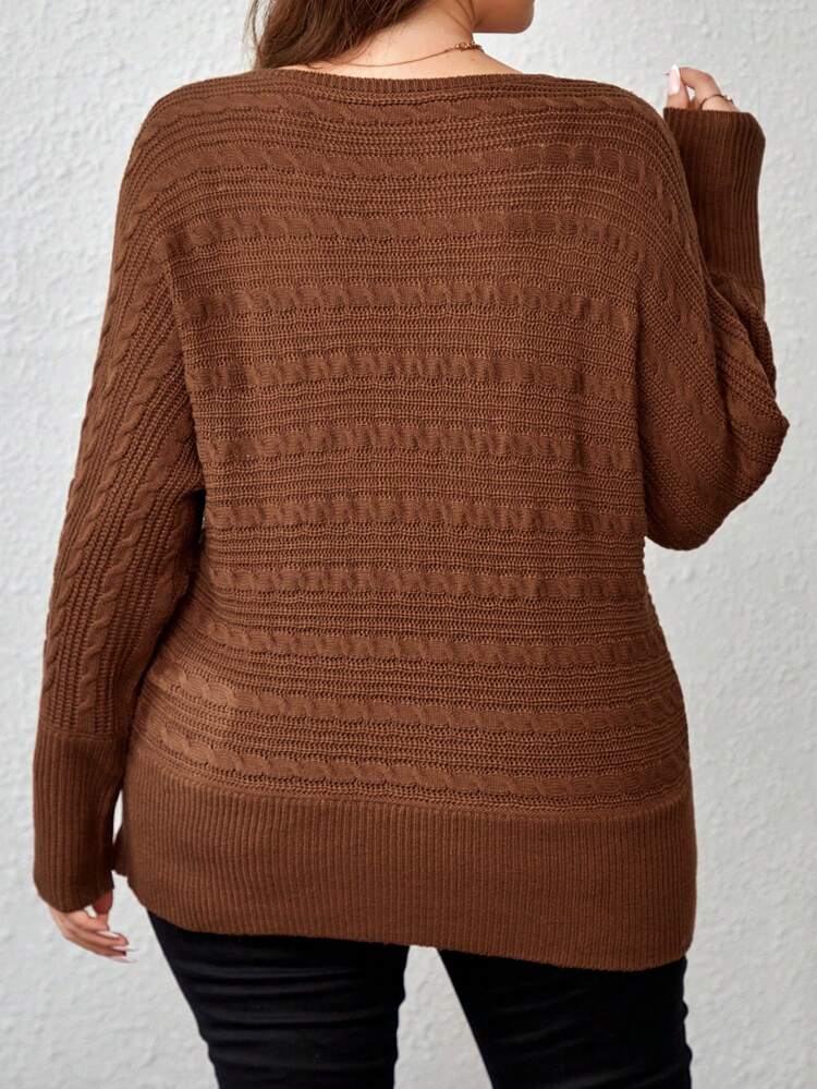 Plus Surplice Neck Batwing Sleeve Wrap Cross Wrap Sweater Without tee