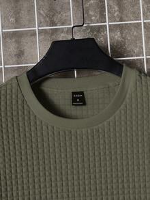 GENTILAND Nam Chất rắn Vòng cổ Áo thun - xanh quân đội - Xem 3